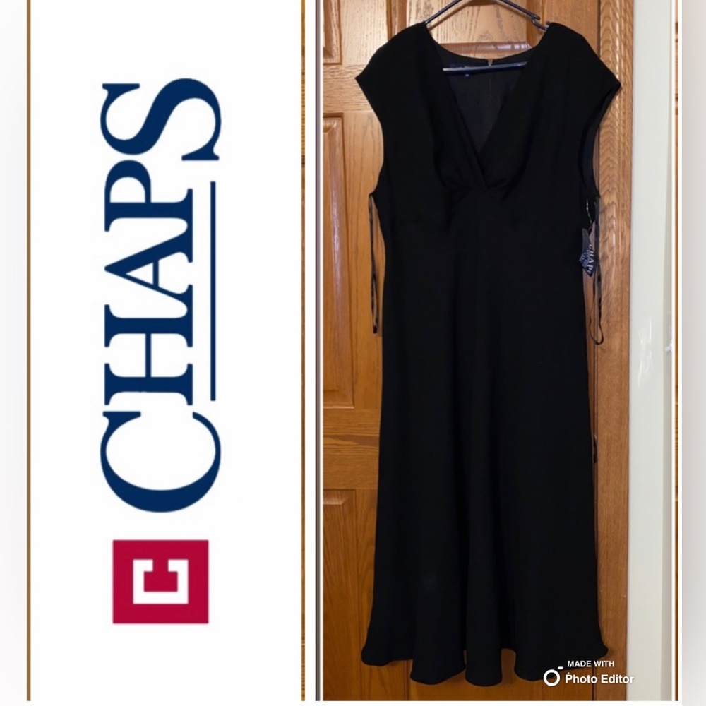 NWT Chaps 18W Black Baja Dress
